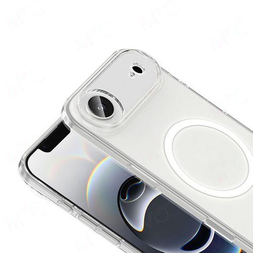 Apple iPhone 17 Air Kılıf Zore M-safe Şarj Özellikli Şeffaf Kamera Çerçeveli Porto Kapak