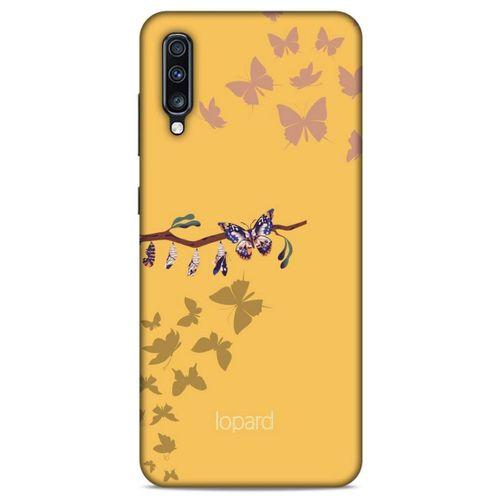 Samsung Galaxy A70 Kılıf Kelebek Etkisi (46) Core Armor Kılıf Yeşil Sarı