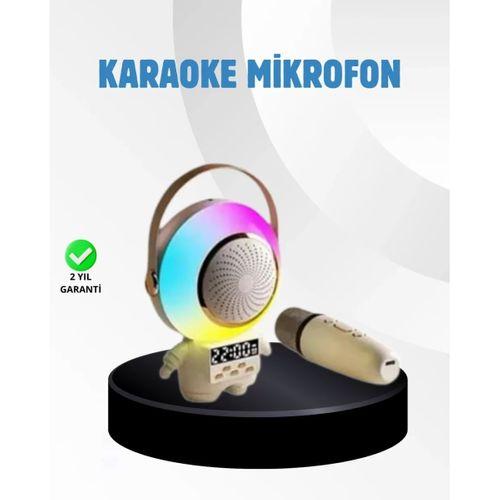 Renkli Işıklı Astronot Mini Bluetooth Speaker Ve Karaoke Mikrofon