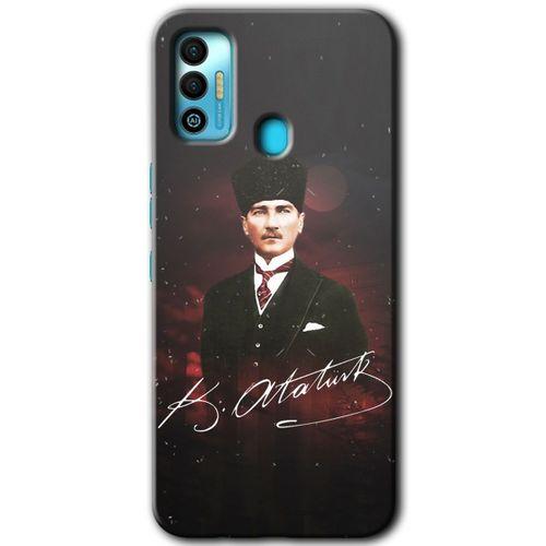 Potkal Hediye Fabrikası Tecno Spark 7T Kılıf HD Desen Baskılı Arka Kapak - Kemal Atatürk