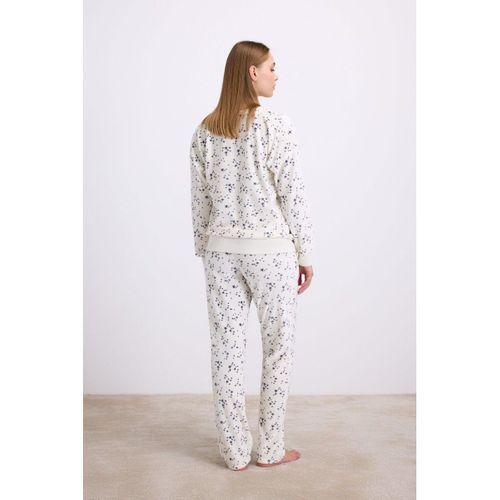 Yıldız Desenli Tencel Pamuklu 2'li Pijama Takımı