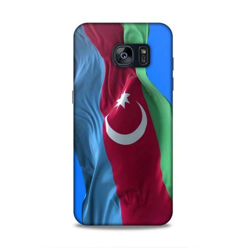 Samsung Galaxy S7 Edge Uyumlu Kılıf Azarbaijan (6) Silikon Kılıf Dalgalanan Bayrak