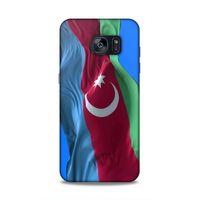 Samsung Galaxy S7 Edge Uyumlu Kılıf Azarbaijan (6) Silikon Kılıf Dalgalanan Bayrak