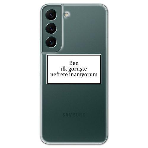 Galaxy S22 Kılıf HD Yazı Baskılı Silikon Arka Kapak - Yazı 13