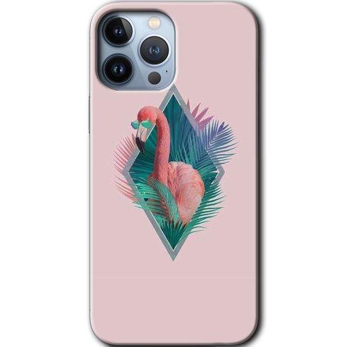 iPhone 13 Pro Kılıf Baskılı Kapak - Flamingo +Tam Ekran Koruyucu