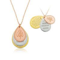 ​Gümüş Rose Ayetel Kürsi, Nazar Ayeti ve Allah Yazılı Bayan Kolye