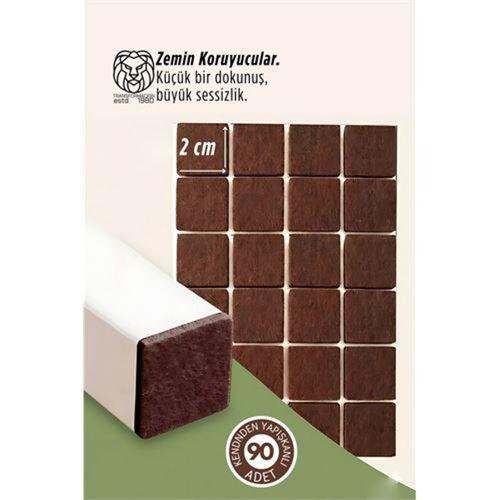 90 Adet Kendinden Yapışkanlı 2x2 cm Premium Zemin Koruyucu Keçe Seti