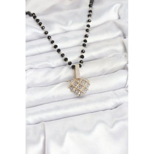 316L Çelik Zincir Kristal Boncuklu Kalpli Kadın Kolye