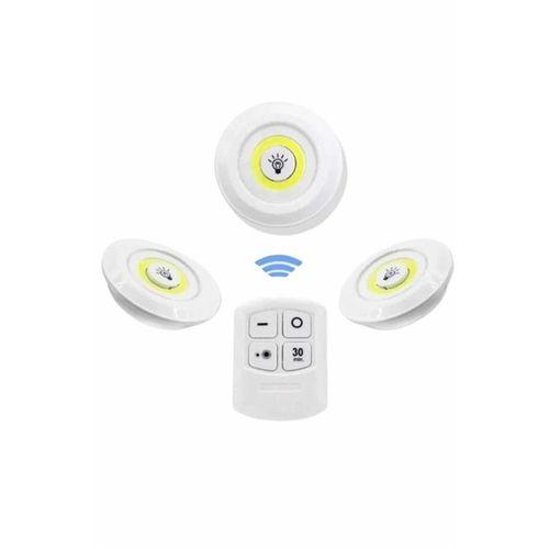 Dolap Işığı Mutfak Rafı Işığı Uzaktan Kumandalı 3 Lü Spot Led Lamba