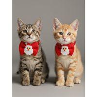 Rudolph Kedi Papyon Tasması | Kırmızı Fiyonk Boyun Aksesuarı | Noel Temalı Kedi Süsü