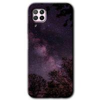 MRCİLETİSİM Huawei P40 Lite Kılıf Kapak - Gece Galaksi +Hayalet Ekran Yandan Gözükmez