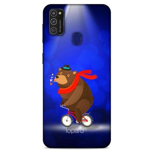 Samsung Galaxy M21 Kılıf FunnyMaX (43) Thin Fit Kılıf Lacivert Ayılı
