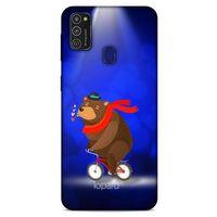 Samsung Galaxy M21 Kılıf FunnyMaX (43) Thin Fit Kılıf Lacivert Ayılı