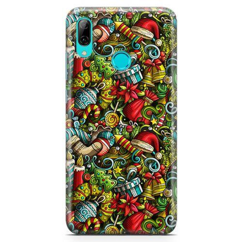 Huawei Y7 2019 Kılıf Mery Christmas Doodle Arka Kapak Koruma Desenli Full Koruyucu