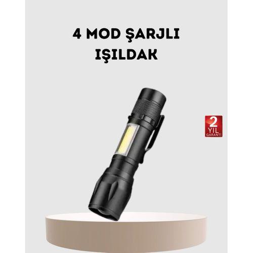 Profesyonel 4 Modlu Şarjlı El Feneri | 1300 Mah Batarya | Cree Led Teknolojisi
