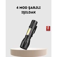 Profesyonel 4 Modlu Şarjlı El Feneri | 1300 Mah Batarya | Cree Led Teknolojisi