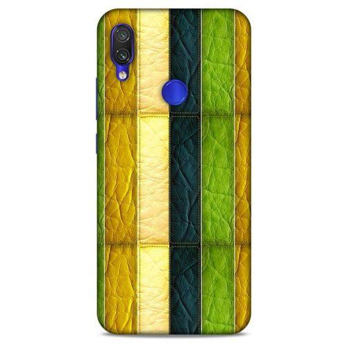 Xiaomi Redmi Note 7 Pro Kılıf Patchwork (37) Silicone Cover Sarı Lacivert