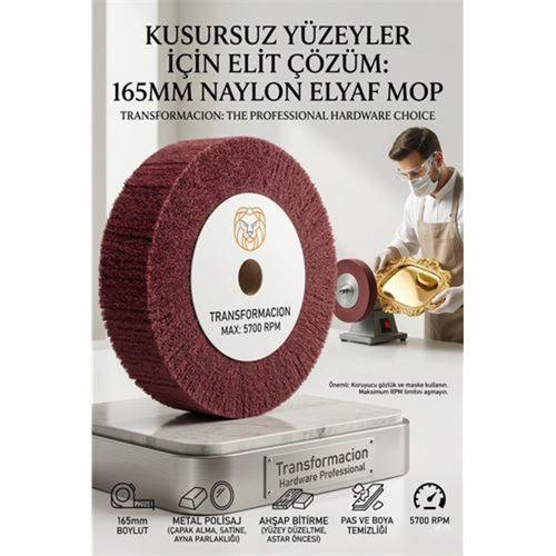 Kırmızı Skoç Elyaf Mop Parlatma Diski - 5700 RPM 165 MM Metal ve Paslanmaz  723107