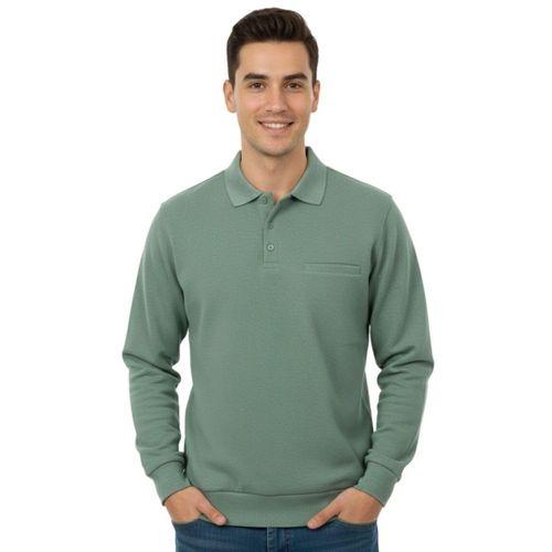 Erkek Büyük Beden Polo Yaka Cepli Selanik Sweatshirt BGL-ST04978
