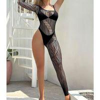 Özel Tasarım Siyah Tek Kol Tek Bacak Fantezi Vücut Çorabı