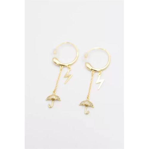 Şemsiye Küpe - Altın