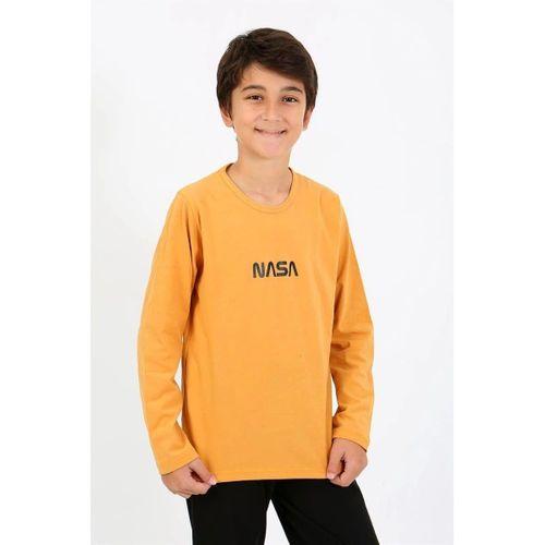 Erkek Çocuk Uzun Kol Penye Pijama Takım Sarı