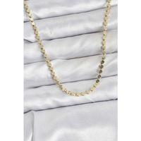 316L Çelik Zincir Gold Renk Ezme Zincir Model 65 cm Kadın Kolye