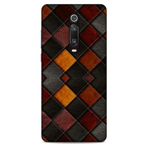 Xiaomi Redmi K20 Kılıf Patchwork (1) Kılıfı Kahverengi Bordo