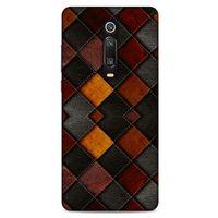 Xiaomi Redmi K20 Kılıf Patchwork (1) Kılıfı Kahverengi Bordo