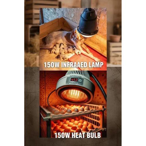 (6 Adet) 150w Kızılötesi Isıtıcılı Hayvan Isıtma Ve Kuluçka Lambası (kırmızı Işık) E27 (kalın Duy)
