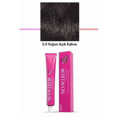 Premium 5.0 Yoğun Açık Kahve - Kalıcı Krem Saç Boyası 50 g Tüp
