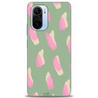 Xiaomi Poco F3 Kılıf HD Baskılı Kılıf - Pembe Krem + Tam Ekran Koruyucu