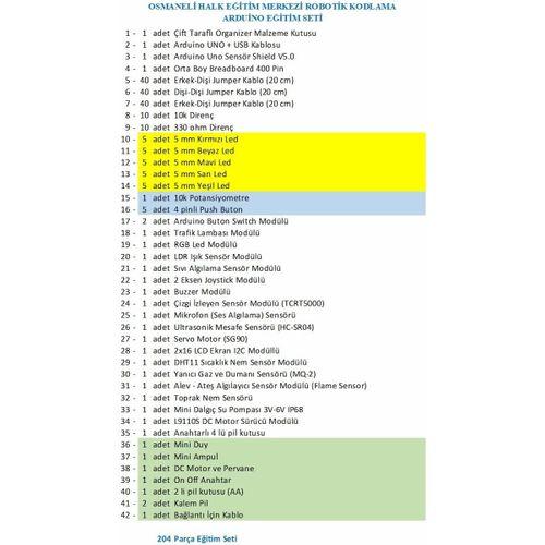 OSMANELİ HALK EĞİTİM MERKEZİ ROBOTİK KODLAMA ARDUİNO EĞİTİM SETİ