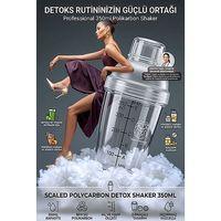 Ölçekli Şeffaf Detoks Shaker 350 ml Vitamin Protein Tozu Çalkalayıcı Karıştırıcı Akıllı Sporcu Kokteyl Su Matarası 723488