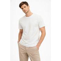 Erkek Bisiklet Yaka Tişört Regular Kalıp Basic Pamuklu Günlük Kullanım T-shirt - Beyaz