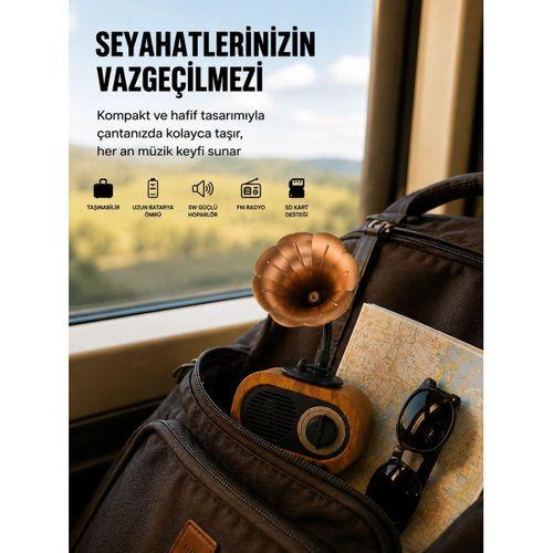 Mini Retro Radyo Bluetooth Hoparlör Çoklu Bağlantı Seçenekli Yeni Nesil