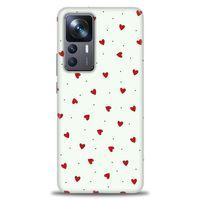 Xiaomi Mi 12T Kılıf HD Baskılı Kılıf - Mini Mini Kalpler + Tam Ekran Koruyucu