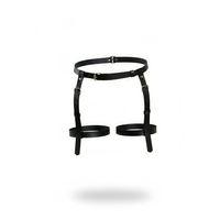 Siyah Tanga - Külot Ayarlanabilir Deri Jartiyer - Brf1209