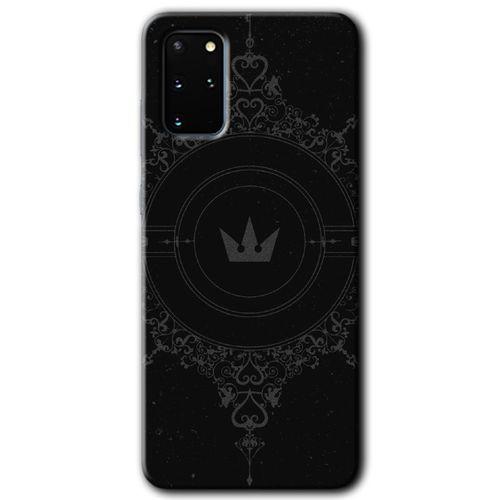 Samsung Galaxy S20 Plus Kılıf HD Desen Baskılı Arka Kapak - Siyah Mandala 1