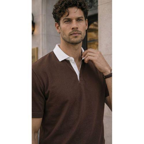 Arthur Regular Fit Nova Pike Kumaş Polo Yaka T-Shirt - Kahve