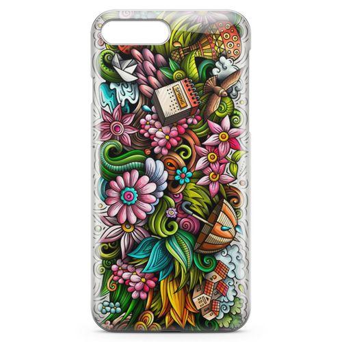Apple iPhone 8 Plus Kılıf Spring Doodle Arka Kapak Koruma Desenli Full Koruyucu