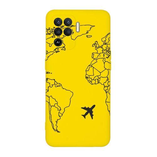 Oppo Reno 5 Lite World Map Lines Desenli Premium Silikonlu Telefon Kılıfı