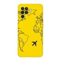 Oppo Reno 5 Lite World Map Lines Desenli Premium Silikonlu Telefon Kılıfı