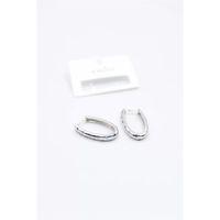 Oval Taşlı Küpe - Gümüş