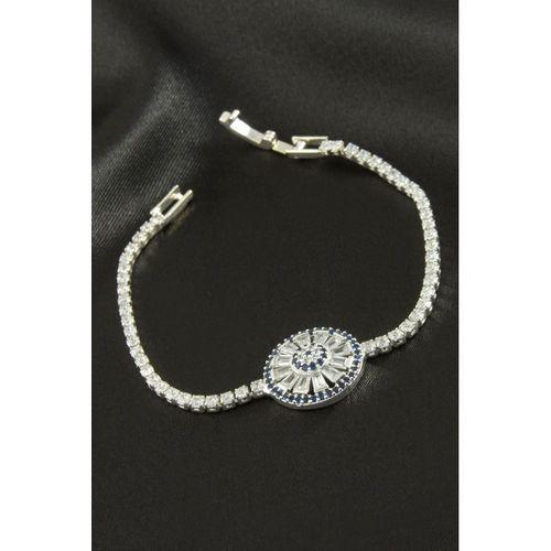 Yuvarlak Zirkon Taşlı Çocuk Bileklik 16 cm