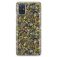 Samsung Galaxy A51 Kılıf Şapka Eldiven Doodle Arka Kapak Koruma Desenli Full Koruyucu