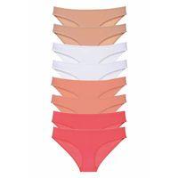 8 adet Süper Eko Set Likralı Kadın Slip Külot Ten Beyaz Pudra Fuşya