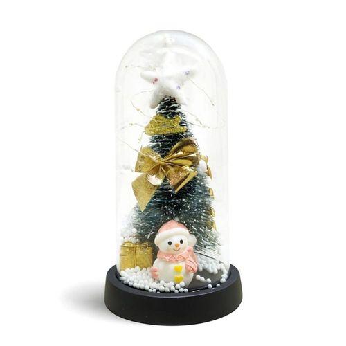 Yılbaşı Temalı Işıklı Dekoratif Cam Fanus - Model 7