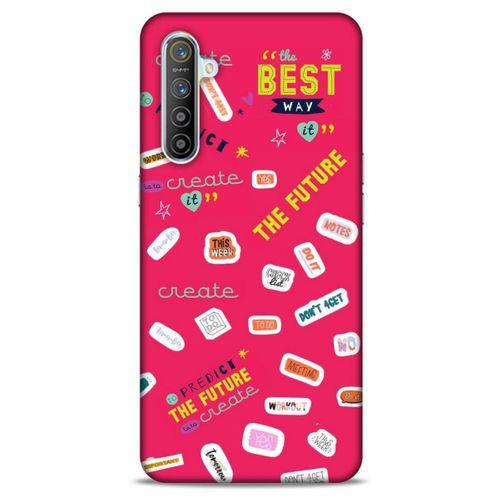 Realme XT Uyumlu Kılıf Pembe Delisi (44) Tough Armor Kılıf Writing