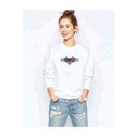 Mindhunter Yarasa Baskılı Beyaz Kadın Sweatshirt
